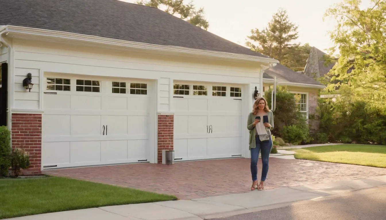 A homeowner in Seagoville photographing a garage door before calling a provider